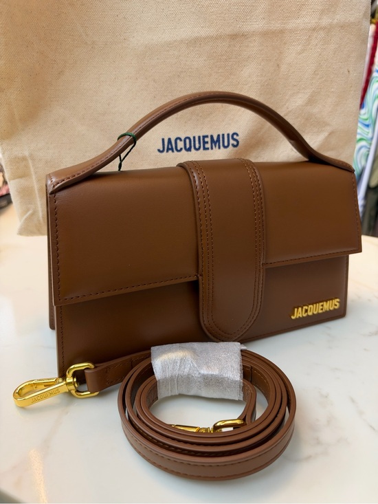 Jacquemus Handbags - Jacquemus Le Grand Bambino Brown Top Handle Leather & Crossbody Bag w/Dust Bag